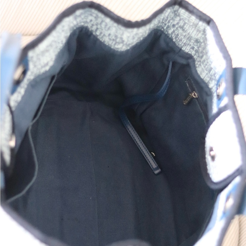 CHANEL Woven Straw Raffia Medium Deauville Tote Blue - Picture 9 of 11